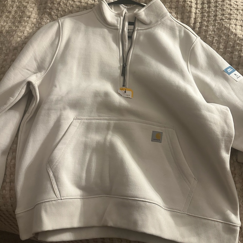 Carhartt Women's White Half-Zip Sweatshirt